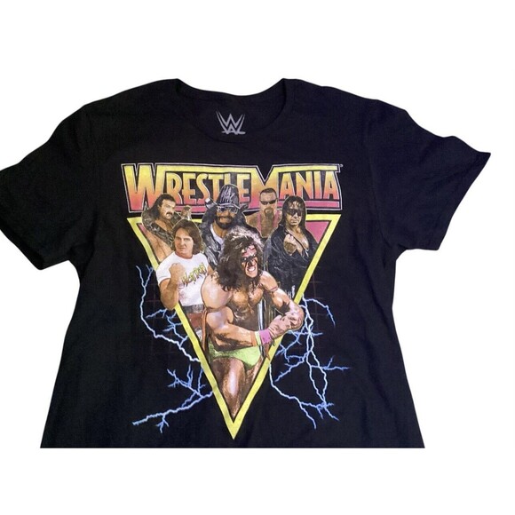 WWE WRESTLEMANIA Short Sleeve Men’s Size Small Ultimate Warrior Macho Man Hotrod - Picture 1 of 5